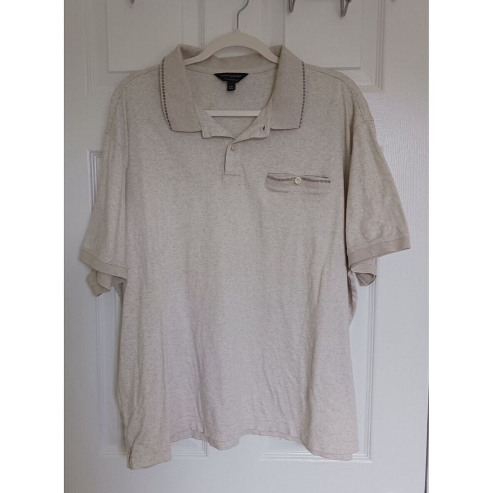 Banana Republic Men's Beige Short Sleeve Collared Polo Shirt Size 2XL